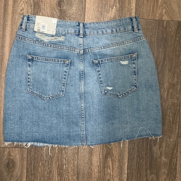 TOP Shop Denim Distress Skirt sz 12-A290 - Picture 4 of 9